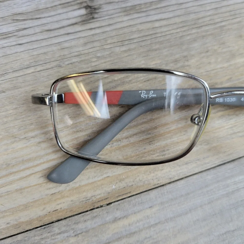Ray-Ban Eyeglasses Frames RB 1030 4008 Gunmetal Gray Red Striped Kids 47-16-125